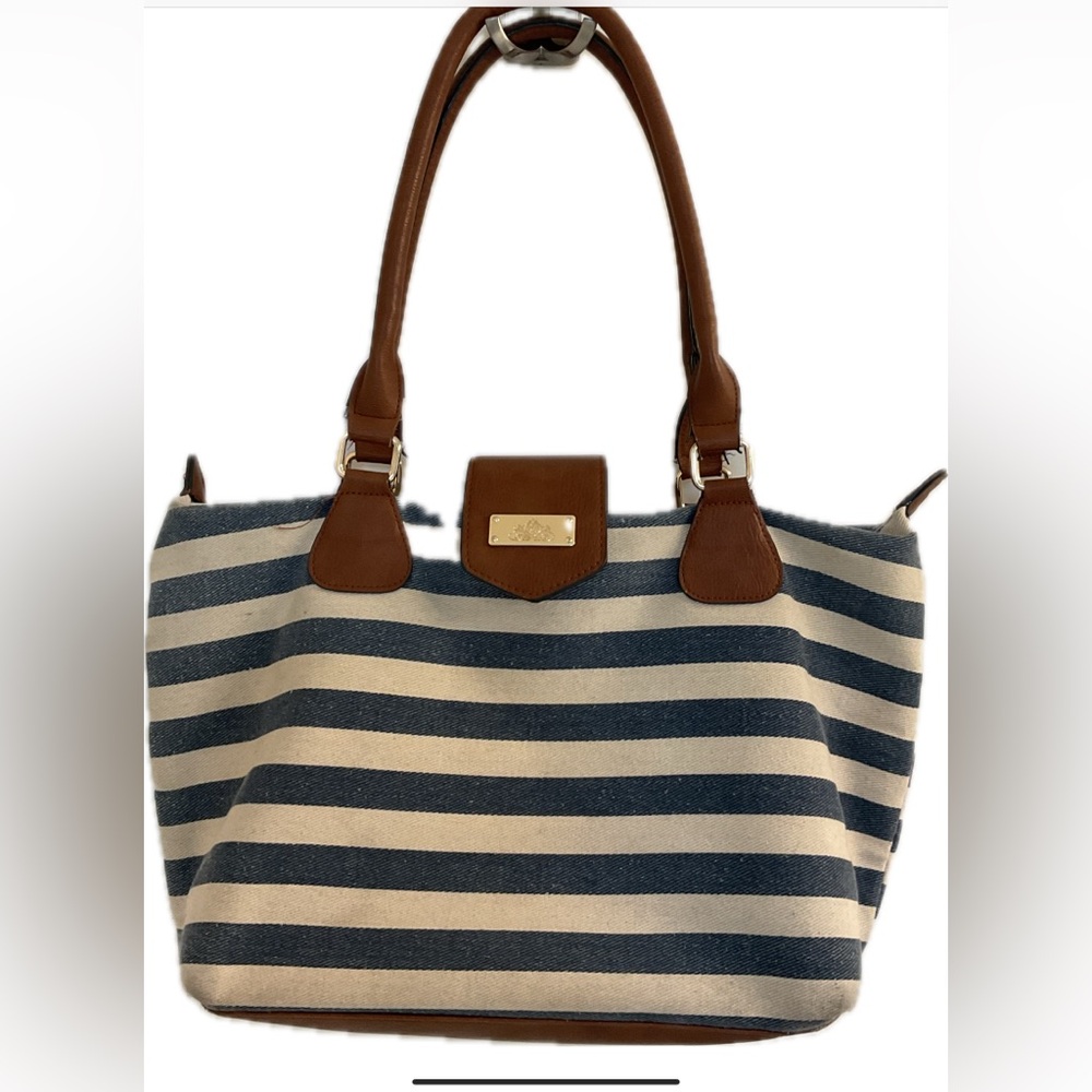 Call It Spring Nautical Blue and White Tote Bag